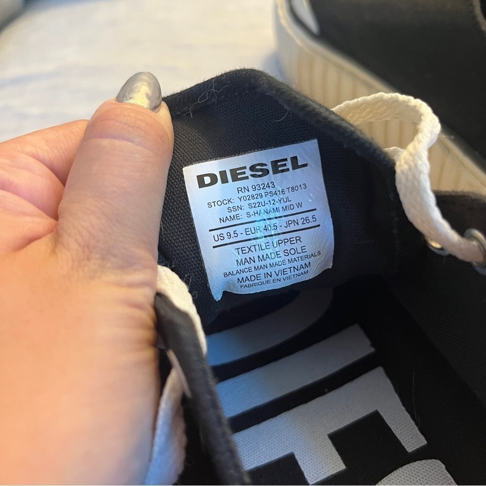 DIESEL Black Hanami S-Hanami Low X Sneakers Size Womens 9.5 - Picture 10 of 10